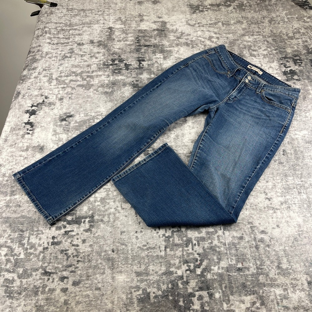 Vtg Levi's Curvy Bootcut Jeans 31x30 Blue Denim Flap‎ Pocket Stretch Western Y2K